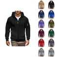 thumbnail image 1 of Men's Slim Fit Hooded Sweatshirt Casual Pullover For Fall Winter Daily Wear Comfortable Non Stretch Pure Color Hoodie Men Cotton Hooded Sweatshirt, 1 of 7