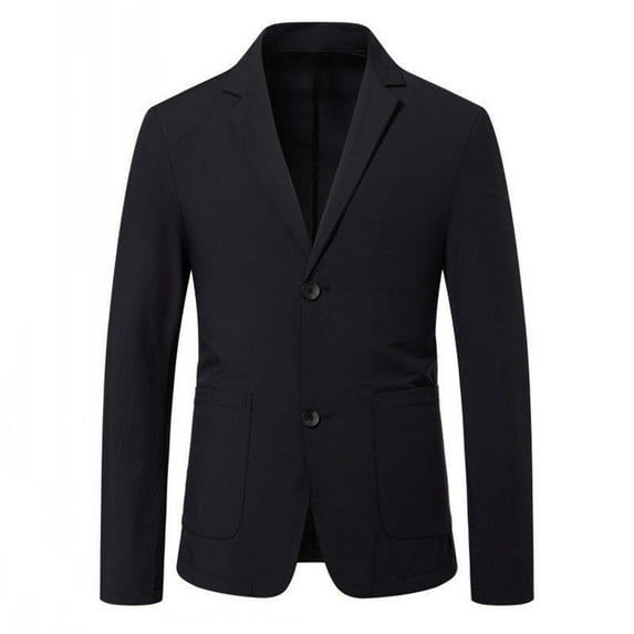 Men's Slim Fit Jacket Thin Style Breasted Lapel Pocket Long Sleeved Suit Jacket Casual Coat
