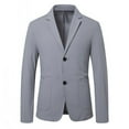 thumbnail image 1 of Men's Slim Fit Jacket Thin Style Breasted Lapel Pocket Long Sleeved Suit Jacket Casual Coat, 1 of 7