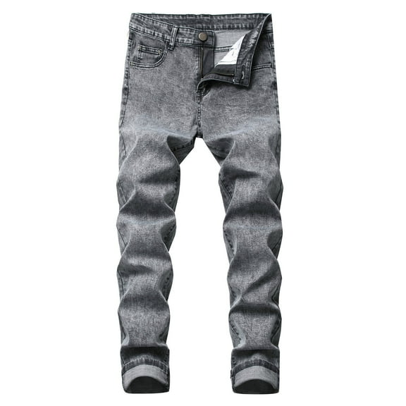 Men's Slim Fit Jeans Denim Pants Streetwear Men Casual Straight Loose Fit Comfort Jeans Mens Fashion Skinny Jeans Bootcut Jeans for Men , L&Dark Gray