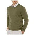thumbnail image 1 of Men's Slim Fit Lightweight Knitted Sweater – Smooth, Soft, Skin-Friendly Crew Neck Long Sleeve Pullover for Autumn Winter Casual or Dressy Wear, 1 of 8