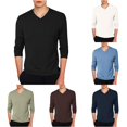 thumbnail image 1 of Men's Slim Fit Lightweight V Neck Long Sleeve T Shirt Casual Layering Top Large T Shirt Mens Tee Men Tees and Tops Man T Shirt Fishnet Shirt Unisex T Shirt T Shirt Organizer Men T Shirts Fashion Mens, 1 of 4