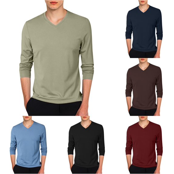 Men's Slim Fit Lightweight V Neck Long Sleeve T Shirt Casual Layering Top Large T Shirt Mens Tee Men Tees and Tops Man T Shirt Fishnet Shirt Unisex T Shirt T Shirt Organizer Men T Shirts Fashion Mens
