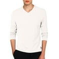 thumbnail image 1 of Men's Slim Fit Lightweight V Neck Long Sleeve T Shirt Casual Layering Top, 1 of 1