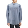 thumbnail image 1 of Men's Slim Fit Long Sleeve Button Down Collar Patterned Classic Dress Shirt (Blue ST 12, XL), 1 of 3
