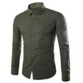 thumbnail image 1 of Men's Slim Fit Long Sleeve Dress Shirt Casual Business Button Down Shirt with Mandarin Collar for All Seasons, 1 of 2