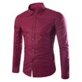thumbnail image 1 of Men's Slim Fit Long Sleeve Dress Shirt Casual Business Button Down Shirt with Mandarin Collar for All Seasons, 1 of 2