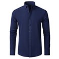 thumbnail image 1 of Men's Slim Fit Long Sleeve Dress Shirt - Stretch -Free Polyester Spandex, Button Down, Business Casual, 41-46 Sizes, 1 of 4