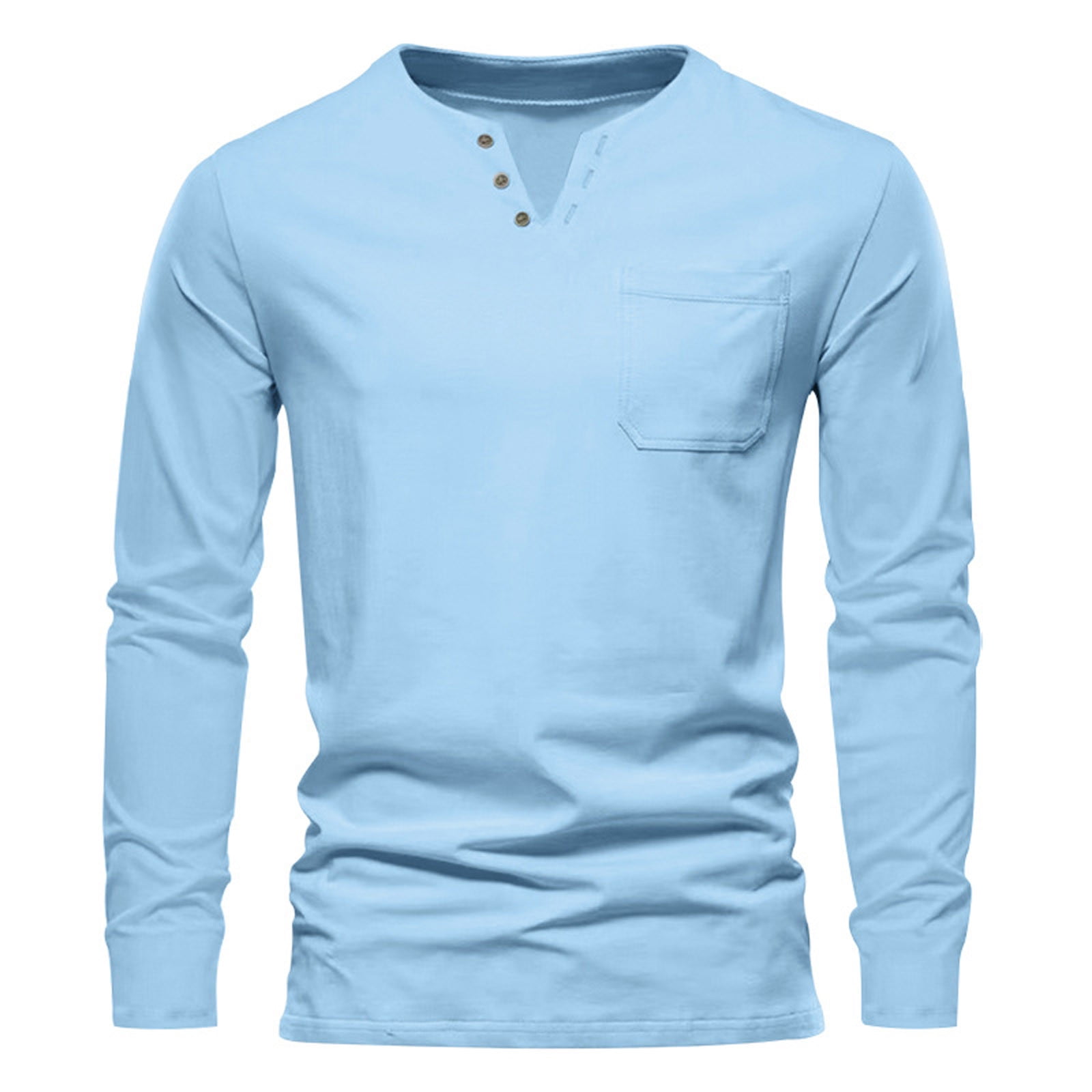 Men's Slim-Fit Long-Sleeve Henley Shirt Fashion Men's Henley Shirts ...