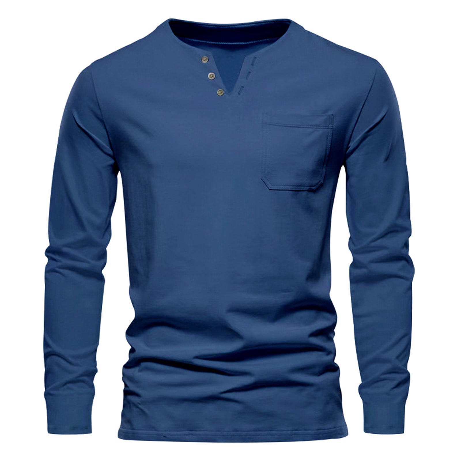 Men's Slim-Fit Long-Sleeve Henley Shirt Fashion Men's Henley Shirts ...