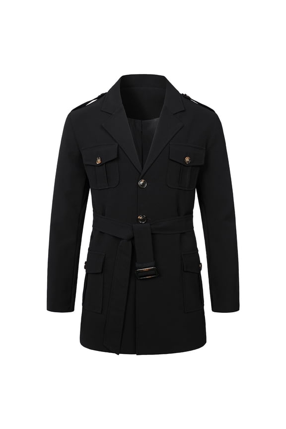 Men's Slim Fit Long Sleeve Trench Coat Autumn Winter Suit Jacket Windbreaker Anorak Outerwear