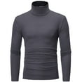 thumbnail image 1 of Men's Slim Fit Stretch Long Sleeve Turtleneck Dress Shirt Solid Color Formal Top, 1 of 6