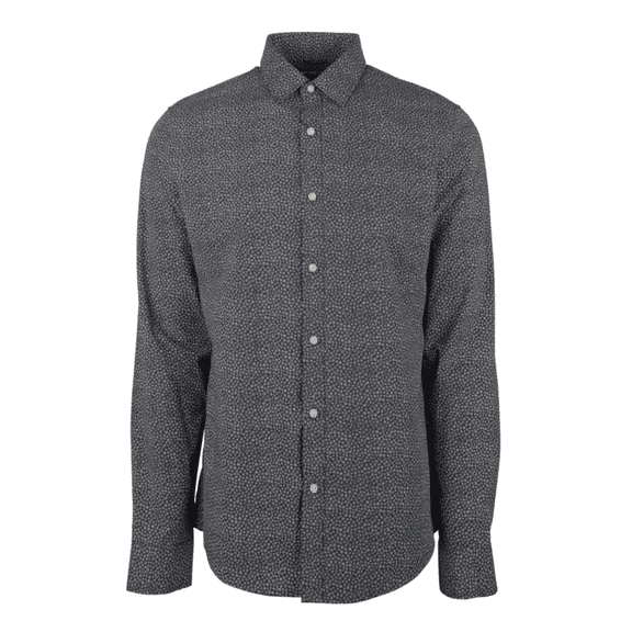 Men's Slim Fit Micro Print Long Sleeves Shirt-DM-Medium