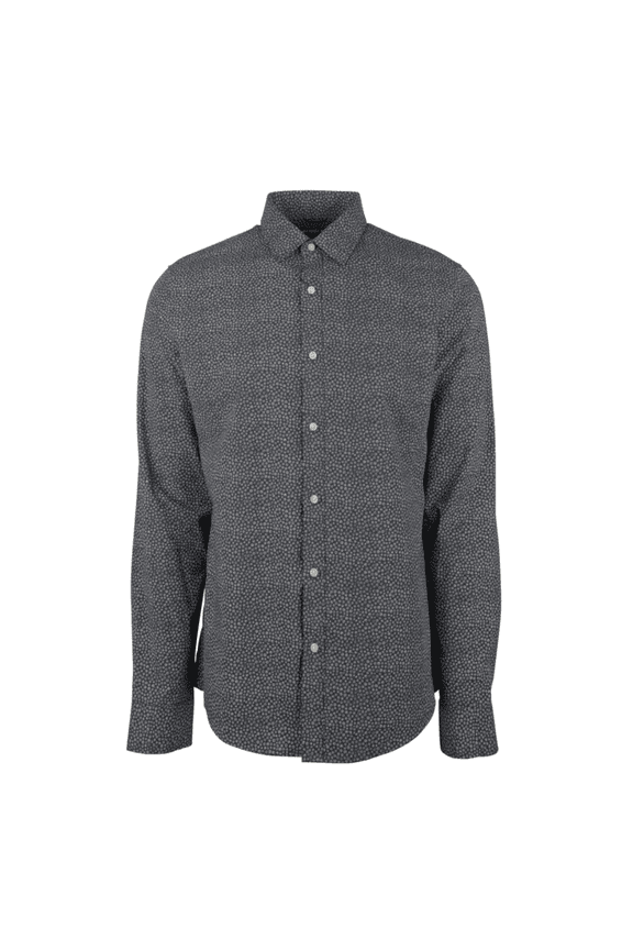 Men's Slim Fit Micro Print Long Sleeves Shirt-DM-Medium