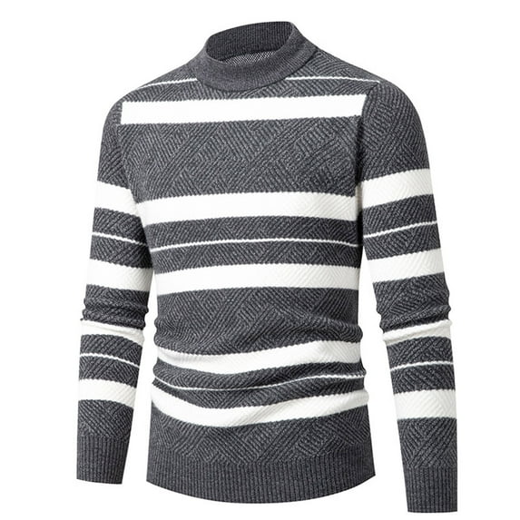 Men's Slim Fit Mock Neck Sweater Pullover Knit Long Sleeve Style Winter Comfort