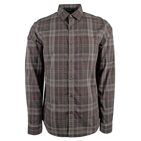 Men's Slim Fit Plaid Cotton Long Sleeve Shirt-CG-L