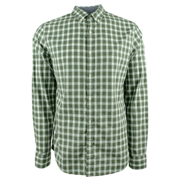 Men's Slim Fit Plaid Long Sleeve Shirt VG XL