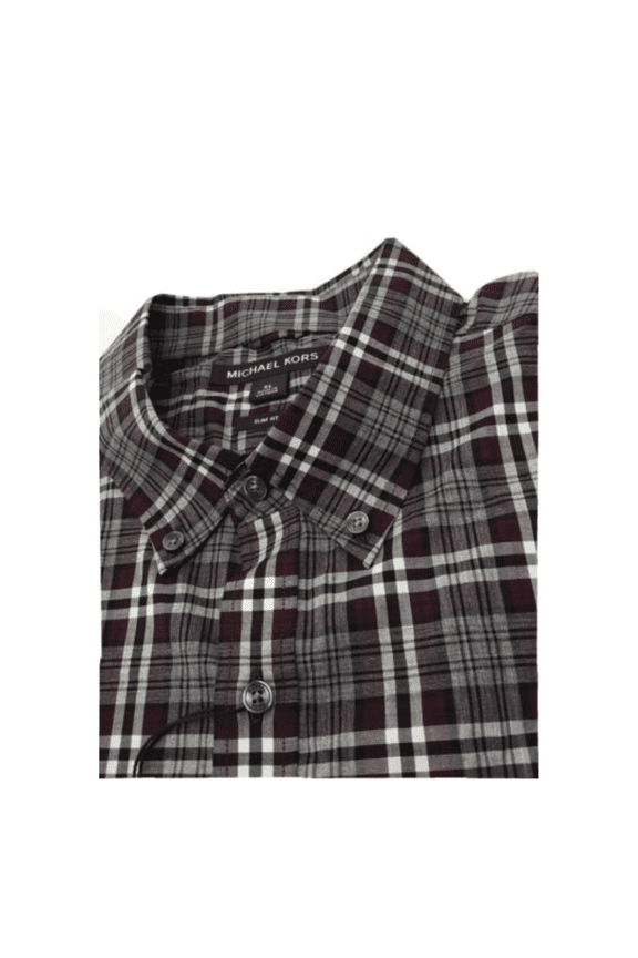 Men's Slim Fit Plaid Print Long Sleeves Shirt-C-X-Large