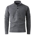 thumbnail image 1 of Men's Slim Fit Quarter Button Mock Neck Sweater Long Sleeve Casual Pullover Top and Turtleneck Sweatshirts (L, Gray), 1 of 9