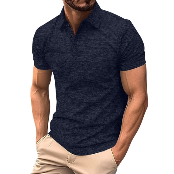 Men's Slim-Fit Quick-Dry Moisture Wicking Stretch Short Sleeve Lightweight Golf Polo Shirt