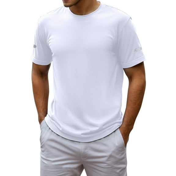 Men's Slim Fit Short Sleeve Athletic T-Shirts Comfortable Breathable Workout Tops Casual Daily Wear Sports Tees for Spring Summer Fall Mens T-Shirts No Pocket Under