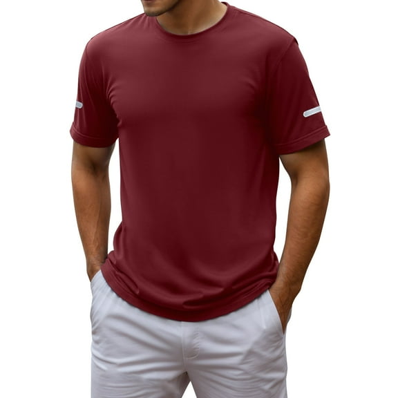 Men's Slim Fit Short Sleeve Athletic T-Shirts Comfortable Breathable Workout Tops Casual Daily Wear Sports Tees for Spring Summer Fall Mens T-Shirts No Pocket Under