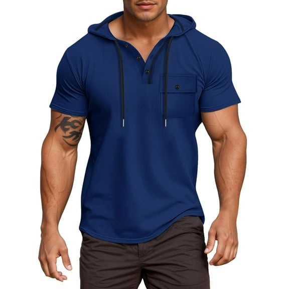 Men's Slim Fit Short Sleeve Button-Up T-Shirt Lightweight Casual Wear for Daily Use and Relaxation Mens T-Shirts In Outdoor No Sleeves with Pocket Pack