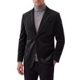 thumbnail image 1 of Men's Slim Fit Single Breasted Faux Suede Blazer Jacket for Stylish Casual Wear L Black, 1 of 5