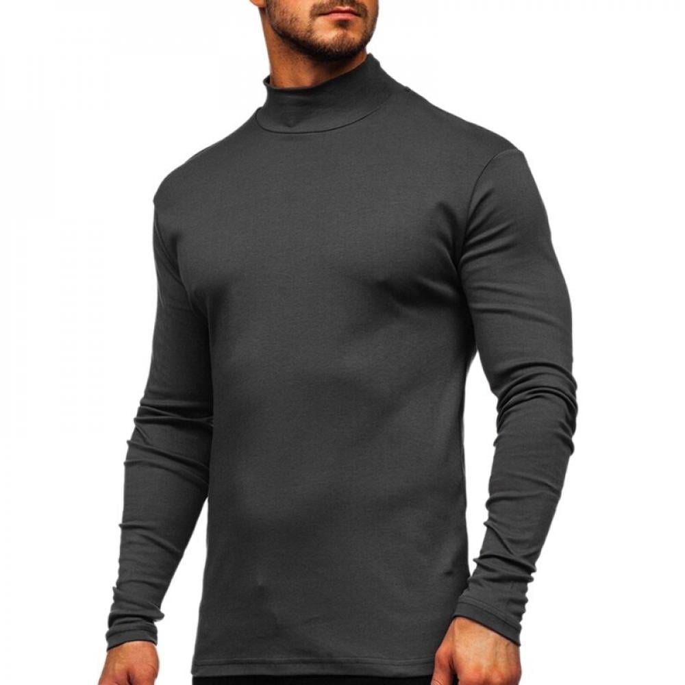 Mens mock neck long sleeve shirt best sale