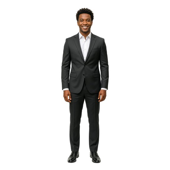 Men's Slim Fit Solid 2 Piece Notch Lapel Suit Set, 17 Color Options