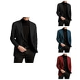 thumbnail image 1 of Men's Slim Fit Solid Color Blazer Jacket – Lightweight 2-Button Long Sleeve Business Casual Suit Coat for Everyday, Dinner, Prom & Wedding, 1 of 7