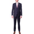 thumbnail image 1 of Men's Slim Fit Solid Navy Blue Two Button Wrinkle Resistant 2 Piece 100% Wool Suit, 1 of 4