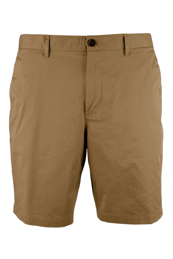 Men's Slim Fit Stretch 9" Flat Front Shorts Khaki Waist 34