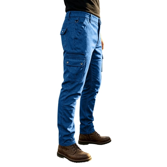 Men's Slim Fit Stretch Cargo Pants Distressed Skinny Pants for Men, Fashion Straight Leg Comfort Flex Waist Tactical Pants with Multi Pockets