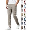 thumbnail image 1 of Men's Slim Fit Stretch Chinos Comfortable Elastic Waist Pants with Pockets for Golf,Travel & Everyday Wear, 1 of 8