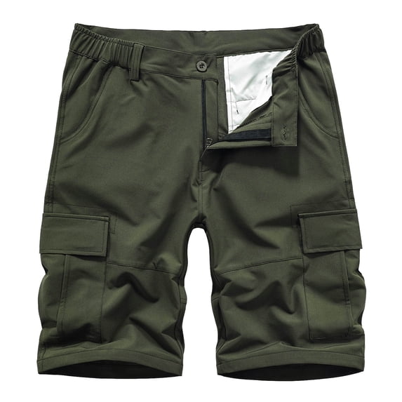 Men's Slim Fit Stretch Denim Shorts - Ripped Design, 4-Pocket, Comfort Flex Waist, Summer Casual