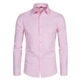 thumbnail image 1 of Men's Slim Fit Stretch Dress Shirt Solid Color Microelastic Long Sleeve Casual Soft Business Button Up Shirts, 1 of 5