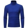 thumbnail image 1 of Men's Slim Fit Stretch Turtleneck Long Sleeve Solid Color Dress Shirt Top for Style, 1 of 6