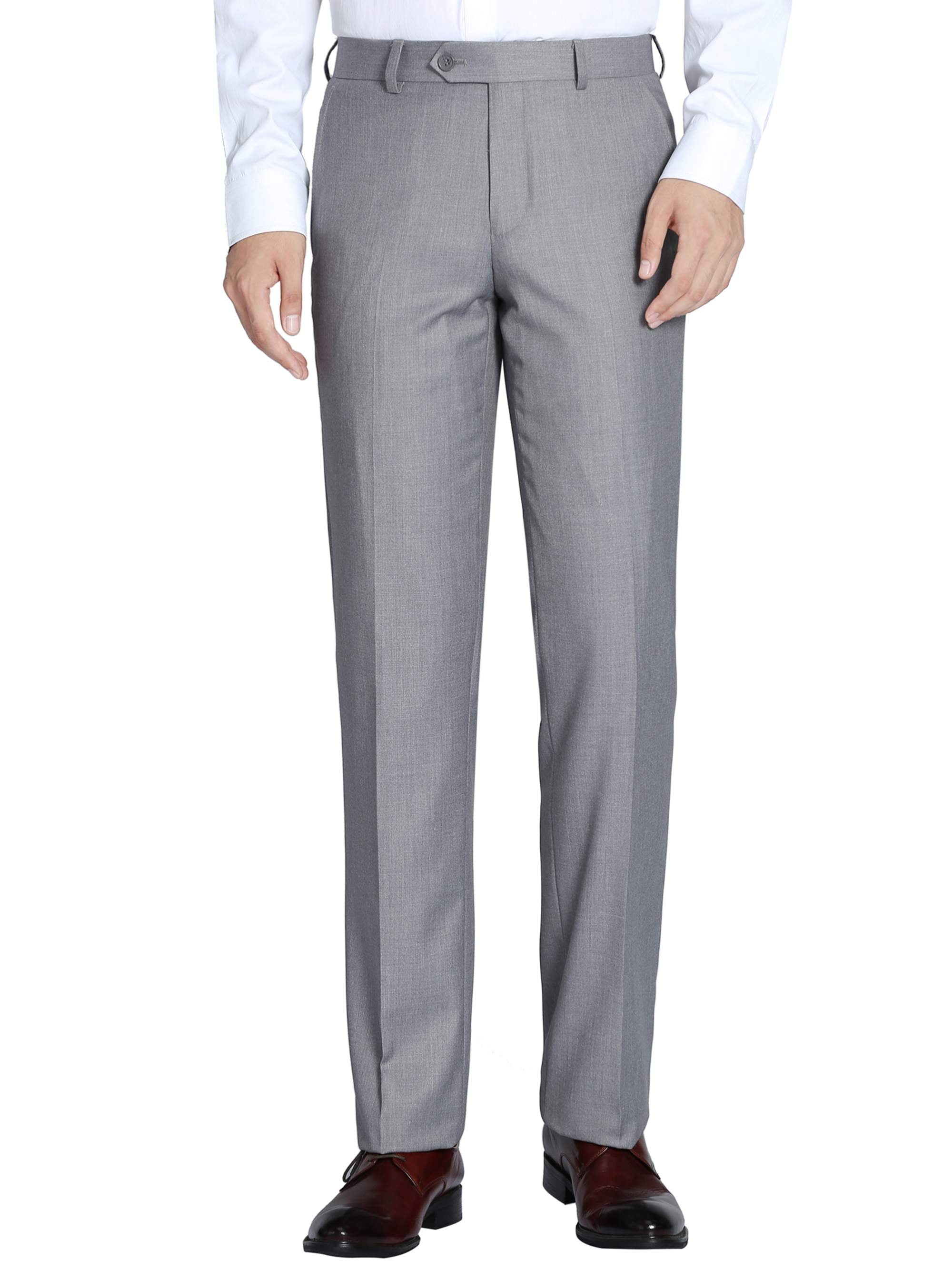 Men's Slim Fit Suit Separate Pants Flat Front Performance Dress Pants