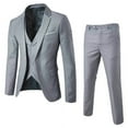 thumbnail image 1 of Men's Slim Fit Suit Set One Button Solid Jacket Vest Pants Business Set, 1 of 8