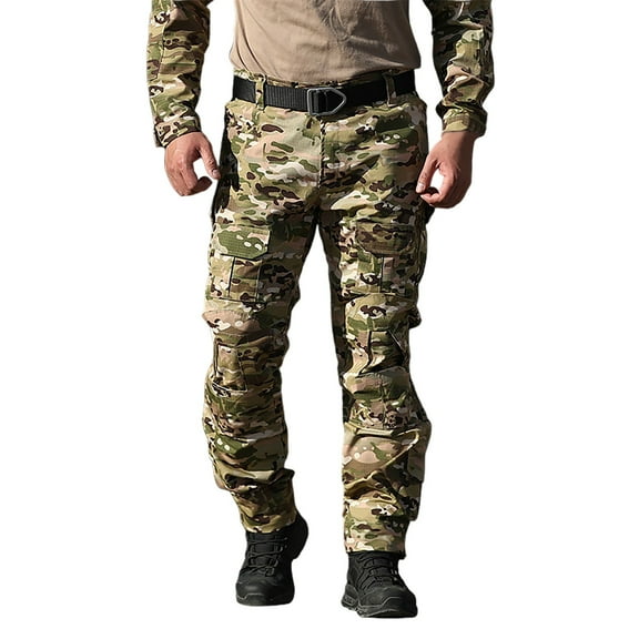 Men's Slim-Fit Tactical Work Pants with Multi-Pocket Design for Outdoor Training, Sports, and Casual Adventures (Durable & Functional),Camouflage 3XL