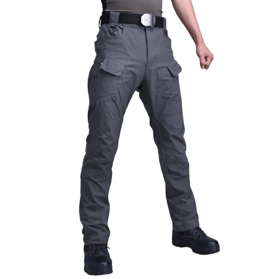 Men's Slim-Fit Tactical Work Pants with Multi-Pocket Design for Outdoor Training, Sports, and Casual Adventures (Durable & Functional),Gray 3XL