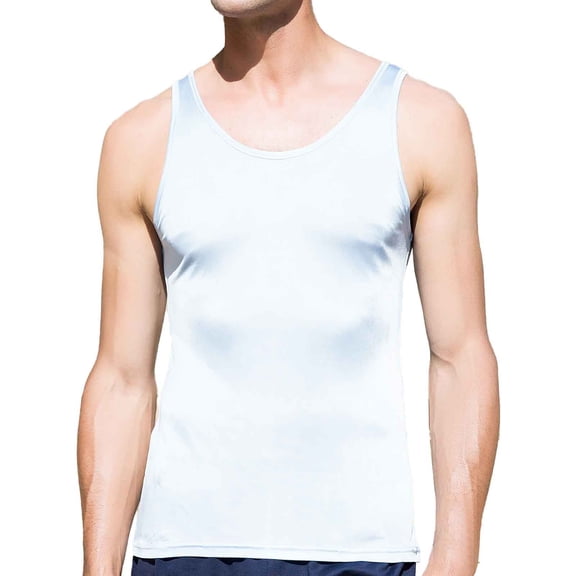 Men's Slim Fit Tank Top - Polyester Summer Sleeveless Shirt, Casual Daily Wear, Easy Care, Pair with Shorts, L-XXXL Sizes, Bust 92-110cm