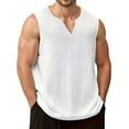 thumbnail image 1 of Men's Slim Fit Tank Tops Breathable Sleeveless Shirts for Gym Summer Casual Wear with Zipper Detail Lightweight Muscle Tee Mens Basic Tee Shirts Summer Classic T-Shirts, 1 of 9
