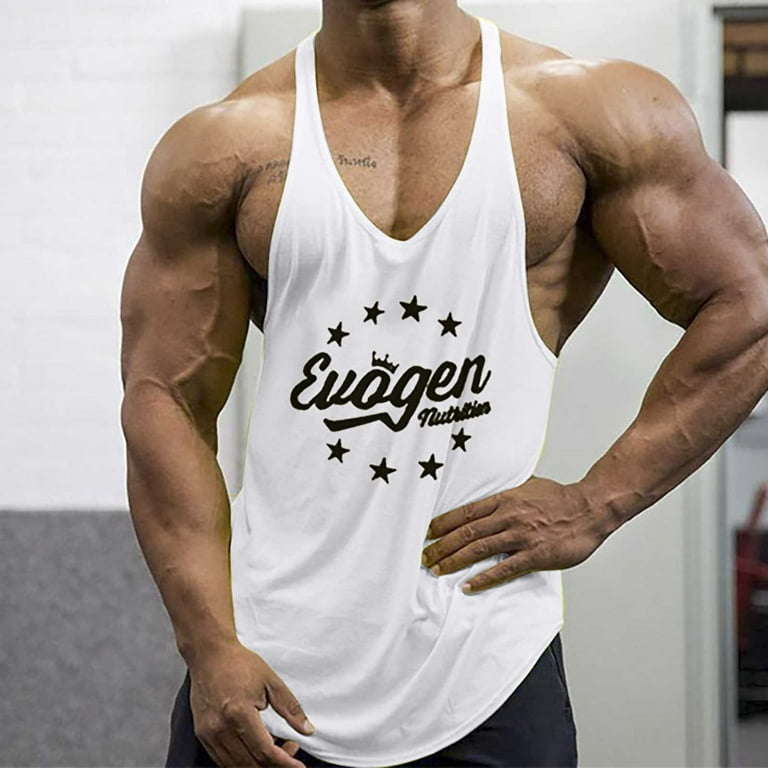 Mens Muscle Tank Tops Sleeveless T-shirt Gym Running Jogging Sports Singlets