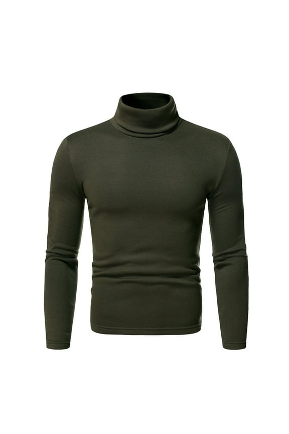 Men's Slim Fit Turtleneck Dress Shirt with Stretch Fabric for Comfortable All-Day Wear