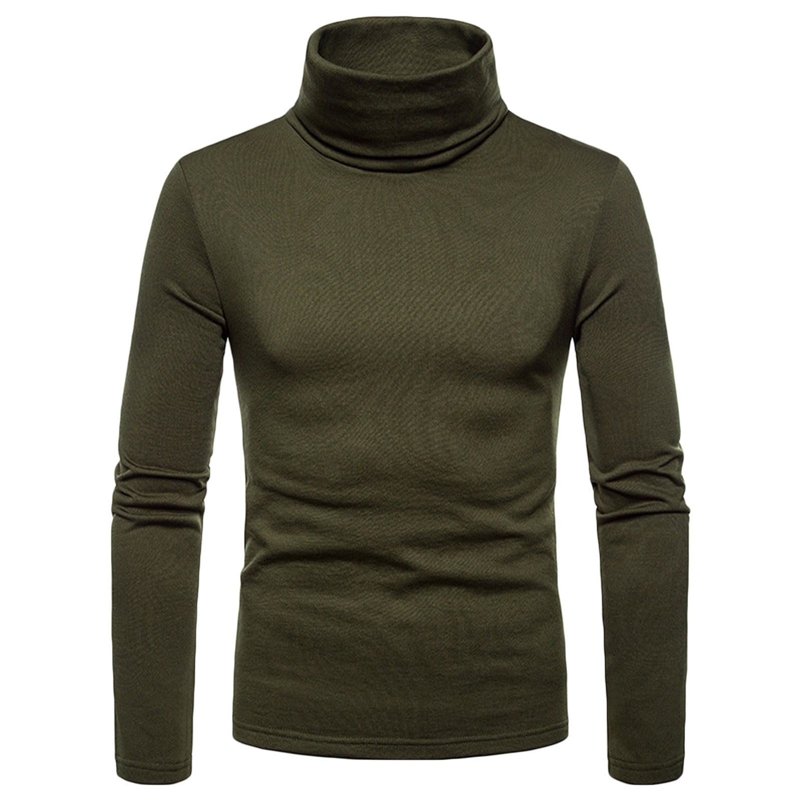 Men's Slim Fit Turtleneck Pullover Basic Tops Knitted Thermal Sweater  Casual Long Sleeve Fleece T-Shirt Lightweight Sweatshirts 