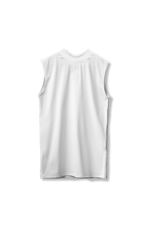 Men's Slim-Fit Turtleneck Sleeveless Tank Top Quick-Dry Workout Shirt for Sports Fitness Gym Training Summer Activewear