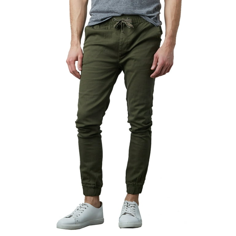 Men s Slim Fit Twill Jogger Pants
