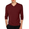thumbnail image 1 of Men's Slim Fit V Neck Long Sleeve T Shirt Lightweight Casual Layering Top Comfortable Fall Fashion Basic Tee Men's Loose Fit Casual Fashion Shirt, 1 of 4